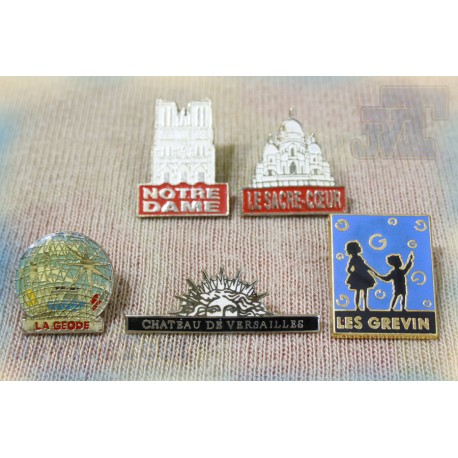 Pin's - Paris - Lieux - LOT X5 - Vintage - Rare - Pub 80's 90's