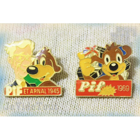 Pin's - Pub Vintage - LOT X2 - Pif Gadget - Publicité Rare - Pub 80's 90's